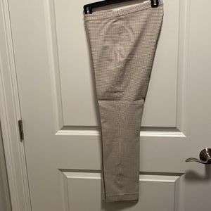 Theory Stretchy Cropped Plaid Pattern Trousers